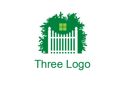 fence inside the tree with window logo