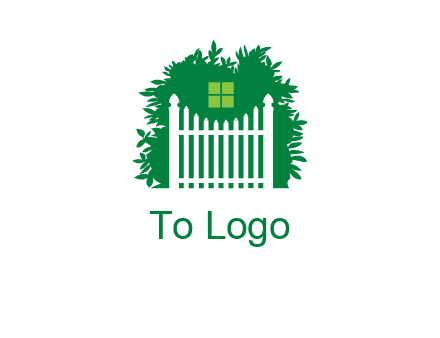 fence inside the tree with window logo