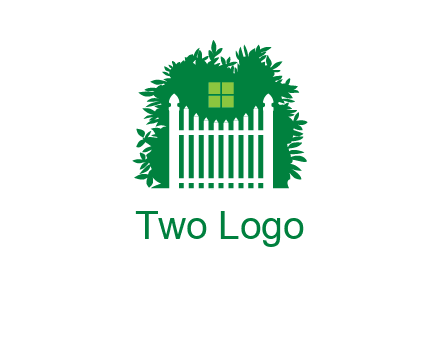 fence inside the tree with window logo