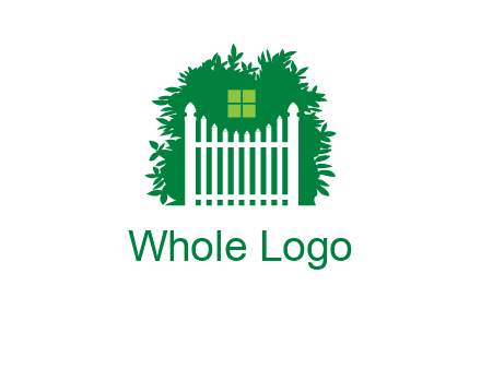 fence inside the tree with window logo
