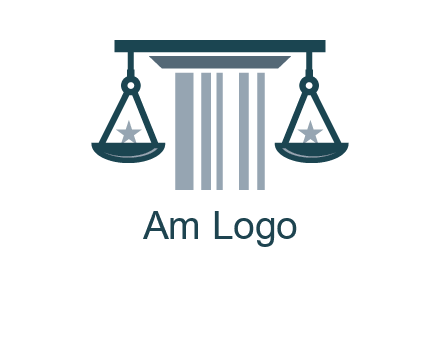 abstract column with scale and stars logo