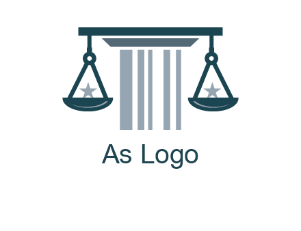 abstract column with scale and stars logo