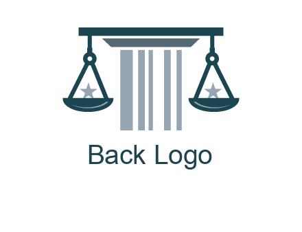abstract column with scale and stars logo