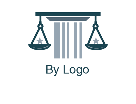 abstract column with scale and stars logo