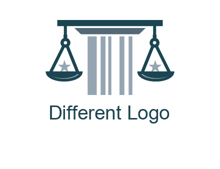 abstract column with scale and stars logo