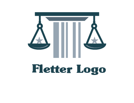 abstract column with scale and stars logo