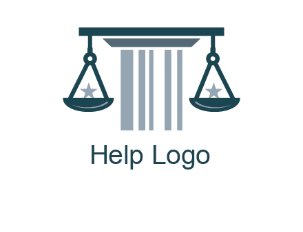 abstract column with scale and stars logo
