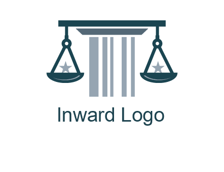 abstract column with scale and stars logo