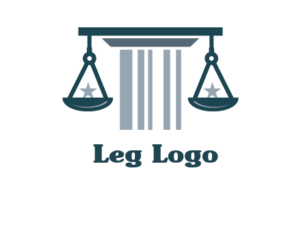 abstract column with scale and stars logo