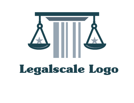 abstract column with scale and stars logo