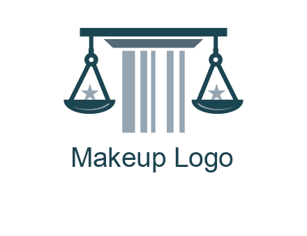 abstract column with scale and stars logo
