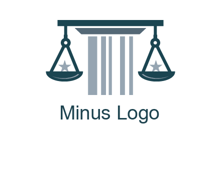 abstract column with scale and stars logo
