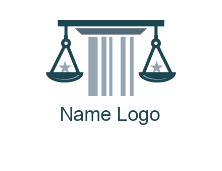 abstract column with scale and stars logo