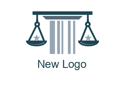 abstract column with scale and stars logo