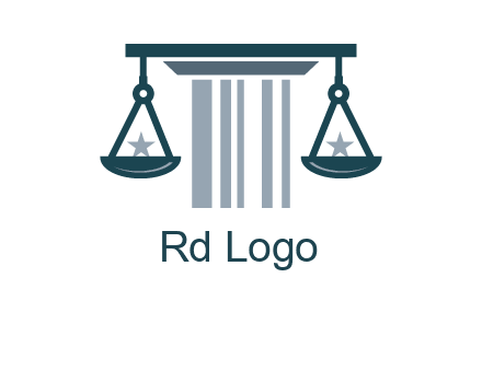 abstract column with scale and stars logo