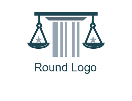 abstract column with scale and stars logo