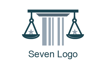 abstract column with scale and stars logo