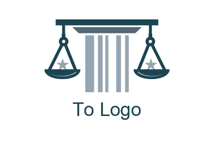 abstract column with scale and stars logo