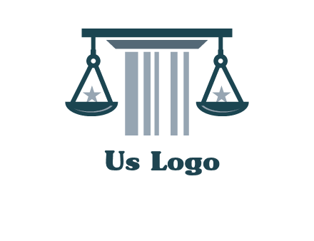 abstract column with scale and stars logo