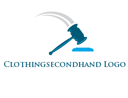 gavel with swooshes logo