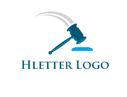 gavel with swooshes logo