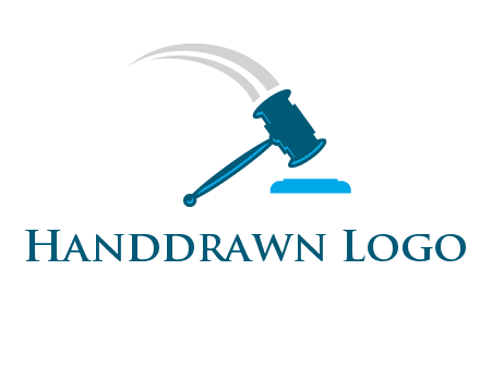 gavel with swooshes logo