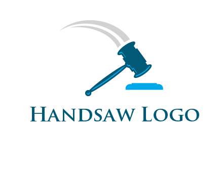 gavel with swooshes logo