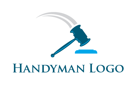 gavel with swooshes logo