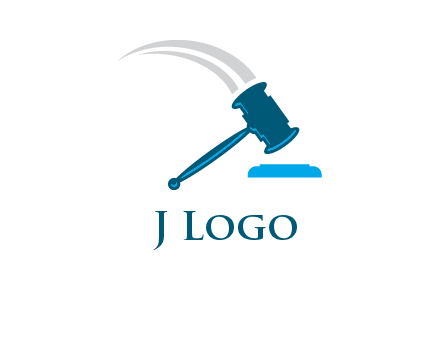 gavel with swooshes logo