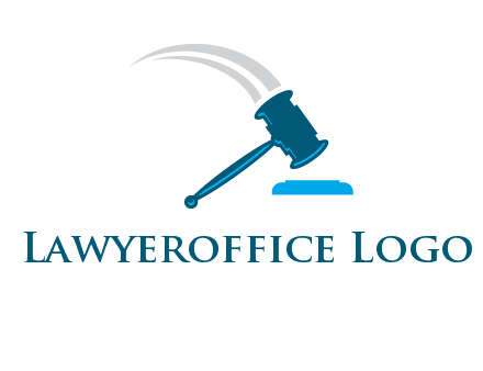 gavel with swooshes logo