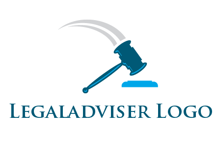 gavel with swooshes logo
