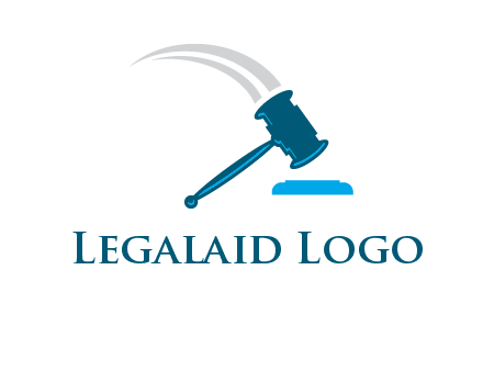 gavel with swooshes logo