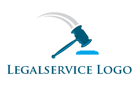 gavel with swooshes logo