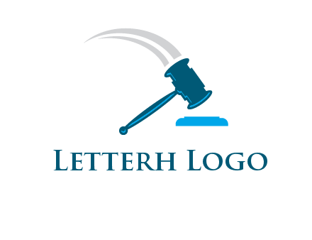 gavel with swooshes logo