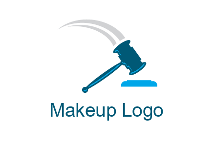 gavel with swooshes logo