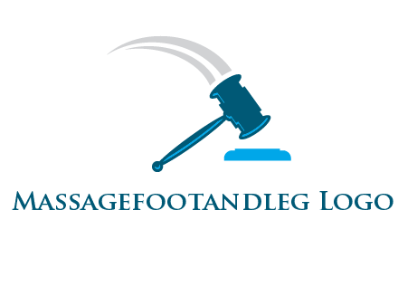 gavel with swooshes logo