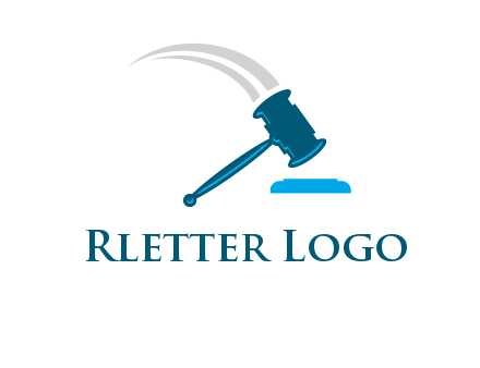 gavel with swooshes logo