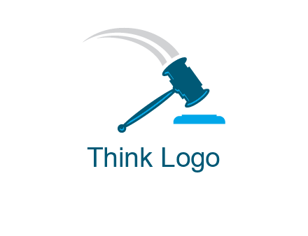 gavel with swooshes logo