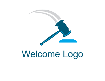 gavel with swooshes logo