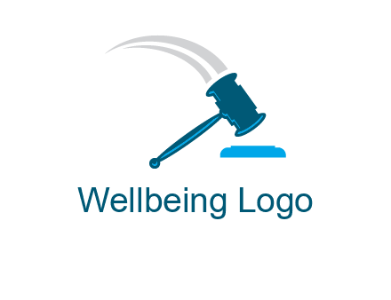 gavel with swooshes logo