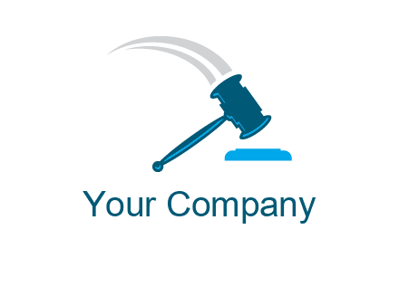 gavel with swooshes logo