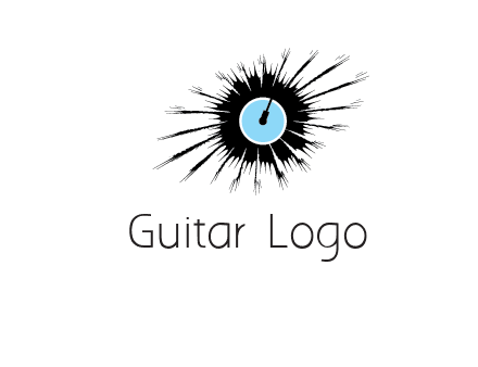 guitar inside the abstract circle logo