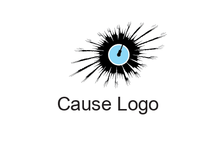 guitar inside the abstract circle logo