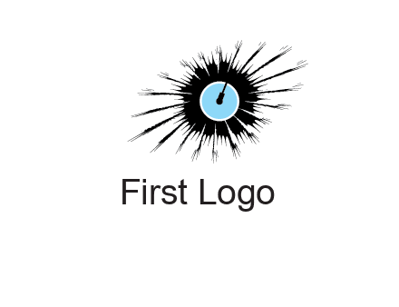guitar inside the abstract circle logo