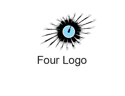 guitar inside the abstract circle logo