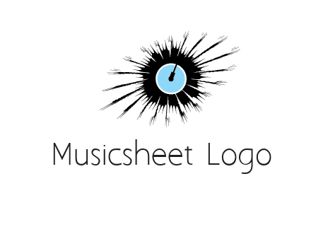 guitar inside the abstract circle logo