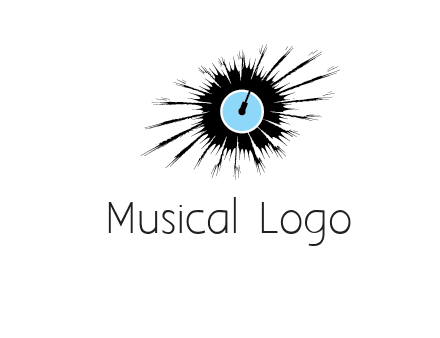 guitar inside the abstract circle logo