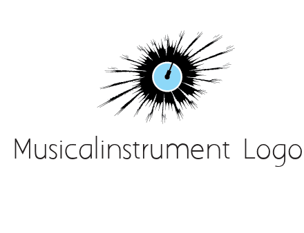 guitar inside the abstract circle logo