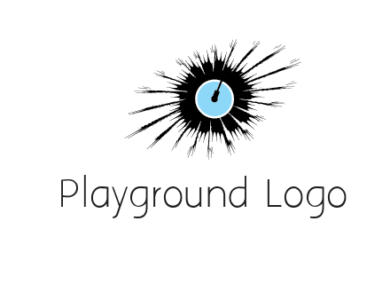 guitar inside the abstract circle logo