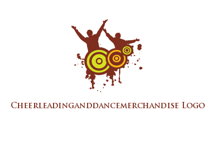 dancing persons behind the speaker logo